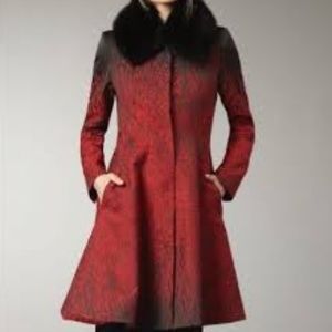 Alice and Olivia Fox Fur Collar Coat